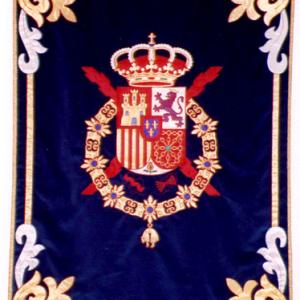 Repostero. Escudo de armas de S. M. el Rey Don Juan Carlos.