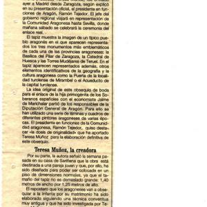 EL REGALO DE LOS ARAGONESES A LA INFANTA ELENA VIAJA YA HACIA MADRID. - ABC (17/03/1995)