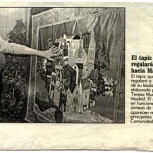 EL TAPIZ QUE LOS ARAGONESES REGALARÁN A LA INFANTA VIAJA YA HACIA MADRID - ABC (17/03/1995)